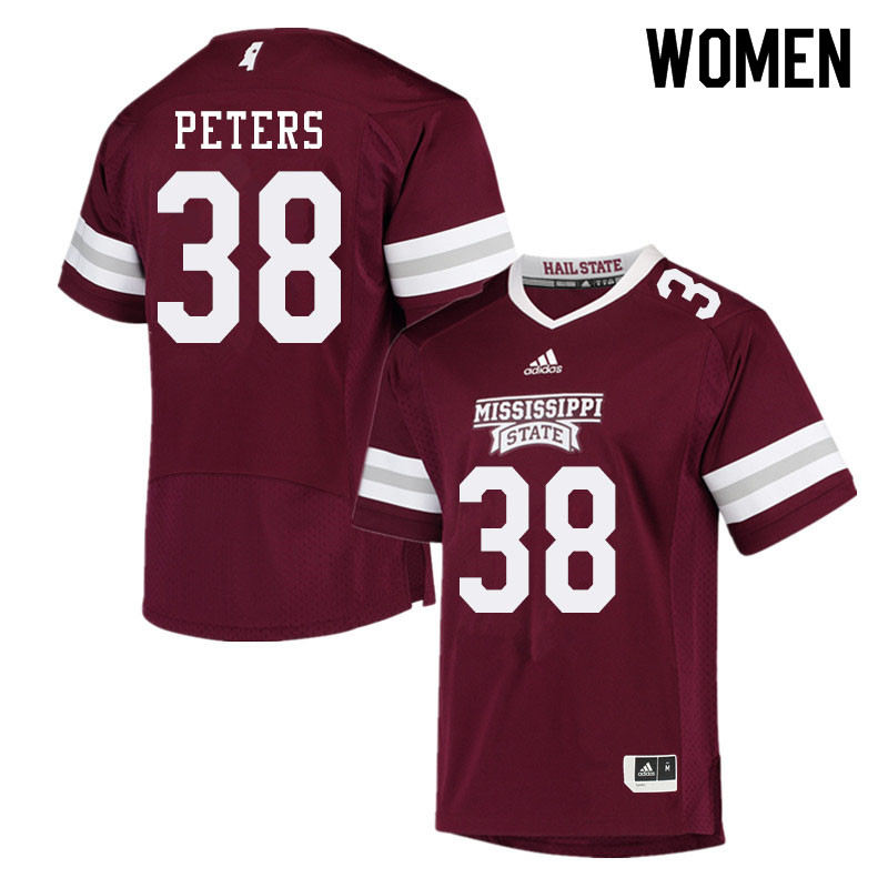 Women #38 Fred Peters Mississippi State Bulldogs College Football Jerseys Sale-Maroon - Click Image to Close